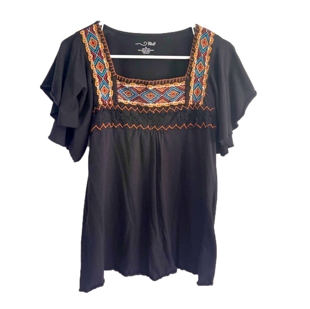 𝅺RXB Embroidery Aztec Detail Top
